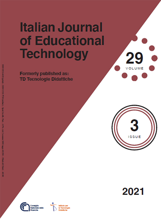 Cover Italian Journal of Educational Technology - Volume 29 Issue 3 - last of Year 2021